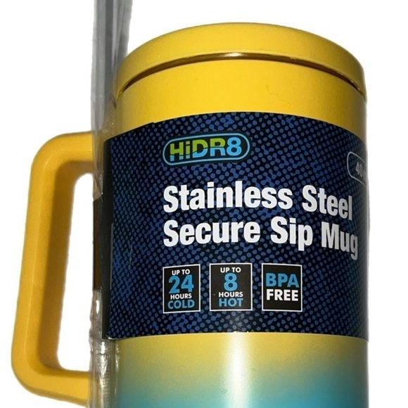 NWT - HiDR8 - Stainless Steel - Secure Sip - Insulated Mug with Straw - 40 oz. - Picture 3 of 9